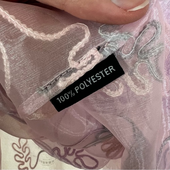 NWOT Designer Natali Women’s Maxi Skirt Sz Small Pink Floral Embroidered Overlay - Picture 5 of 6